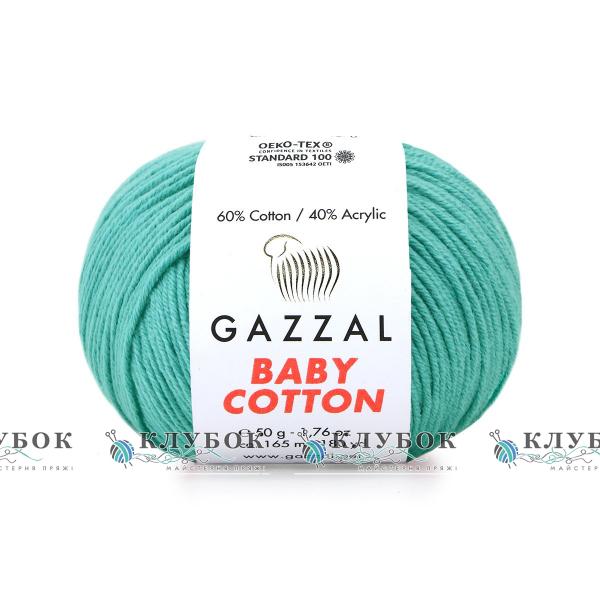 Пряжа Gazzal "Baby Cotton \ Бебі Коттон" Туреччина №3426(бірюзовий)