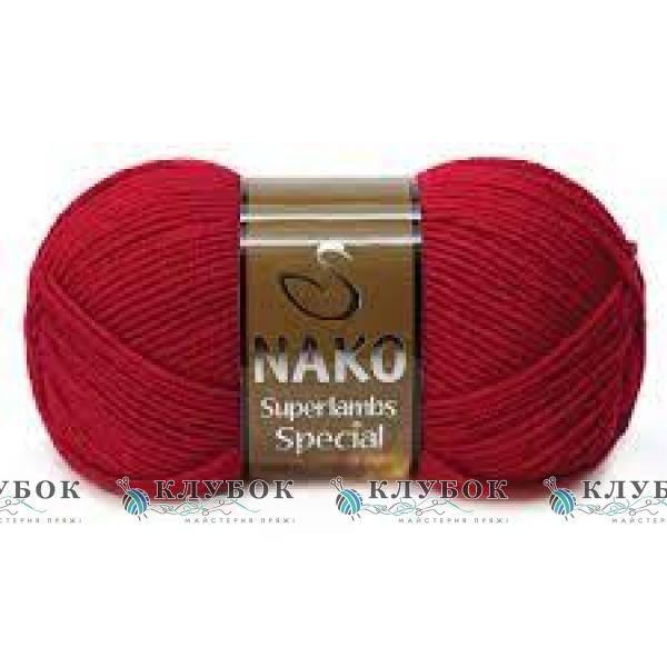 Пряжа напіввовна Nako «Superlambs Special / Суперлембс Спешл» Туреччина №4426(червоний)