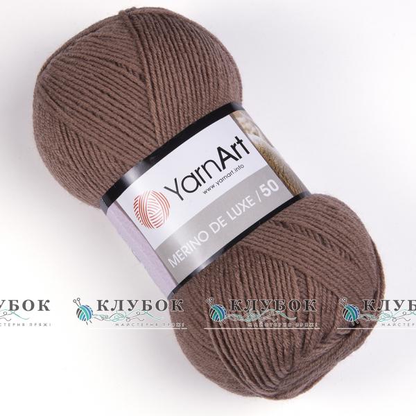 Пряжа напіввовна YarnArt "Merino de Luxe 50 / Меріно де Люкс 50" Туреччина №514(кавовий)