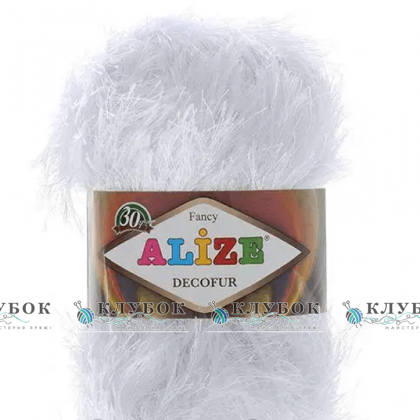 Пряжа Alize "Decofur / Декофур" Туреччина №55(білий)
