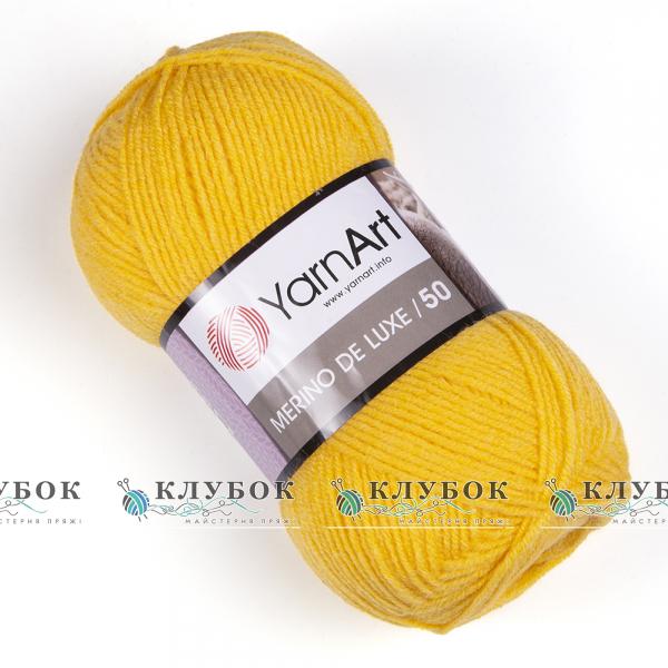 Пряжа напіввовна YarnArt "Merino de Luxe 50 / Меріно де Люкс 50" Туреччина №586(жовтий)