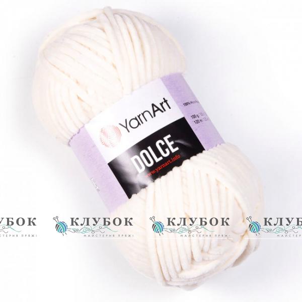 Плюшева пряжа YarnArt «Dolce / Дольче»  №745(молочний)