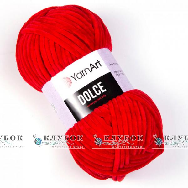 Плюшева пряжа YarnArt «Dolce / Дольче»  №748(червоний)
