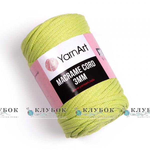 Трикотажна пряжа YarnArt _MACRAME CORD - Макраме Корд 3мм  №755(салатовий)