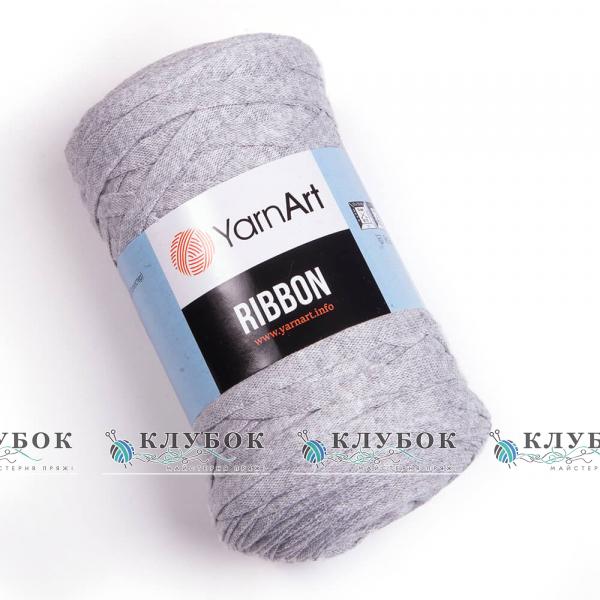Трикотажна пряжа YarnArt "Ribbon / Рібон"  №757(сірий меланж)