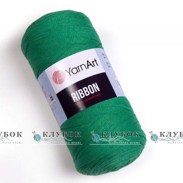 Трикотажна пряжа YarnArt "Ribbon / Рібон"  №759(зелений)