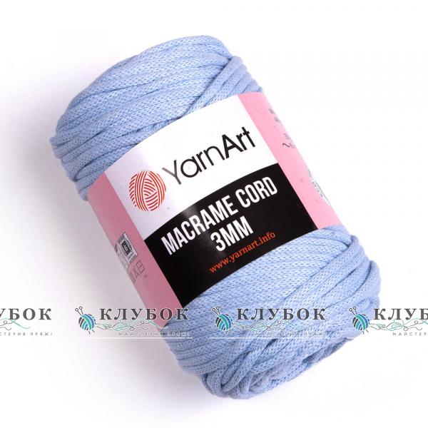 Трикотажна пряжа YarnArt _MACRAME CORD - Макраме Корд 3мм   №760(блакитний)