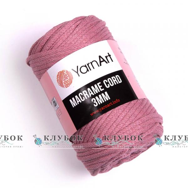 Трикотажна пряжа YarnArt _MACRAME CORD - Макраме Корд 3мм   №792(суха троянда)