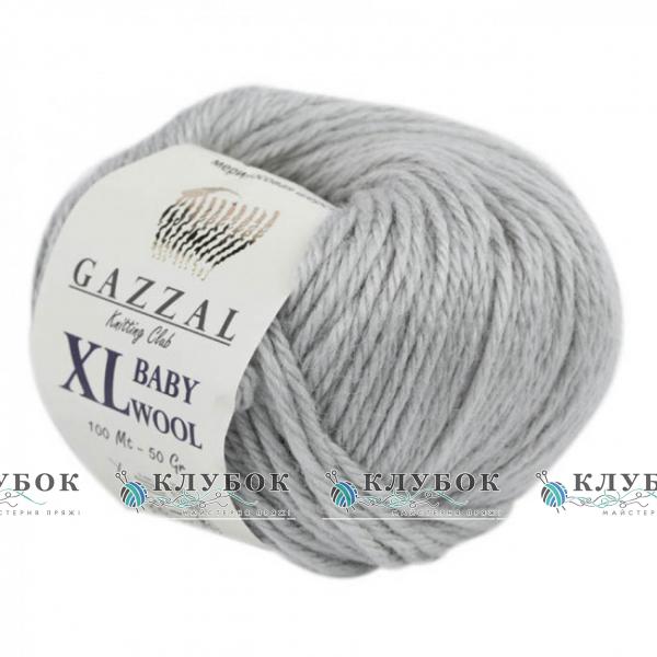 Пряжа полушерсть Gazzal «Baby Wool XL / Беби Вул XL» Турция № 817(светло серый)
