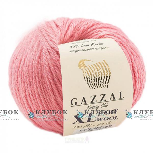 Пряжа напіввовна Gazzal "Baby Wool XL / Бебі Вул XL" Туреччина №828(рожевый)