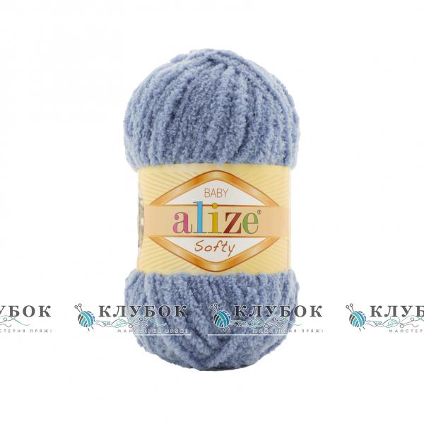 Плюшевая пряжа Alize «Softy / Софти» №374(джинс)