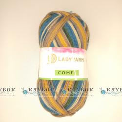 Пряжа «LADY YARN Comfy/ Леді ярн Comfy» №03(сине-зелено-жовтий)