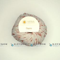 Пряжа Yarna «Твід Порто» Італія №1039(сірий з бордо)