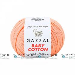 Пряжа Gazzal "Baby Cotton \ Бебі Коттон" Туреччина №3412(персик)