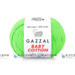Пряжа Gazzal "Baby Cotton \ Бебі Коттон" Туреччина №3427(салатовий)