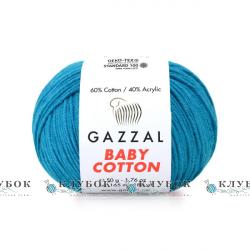 Пряжа Gazzal "Baby Cotton \ Бебі Коттон" Туреччина №3428(темна бірюза)