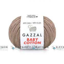 Пряжа Gazzal "Baby Cotton \ Бебі Коттон" Туреччина №3434(кава з молоком)