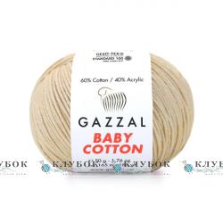 Пряжа Gazzal "Baby Cotton \ Бебі Коттон" Туреччина №3445(кремовий)