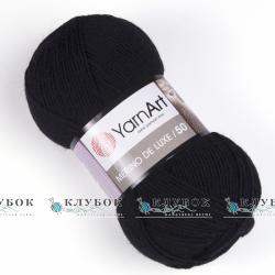 Пряжа напіввовна YarnArt "Merino de Luxe 50 / Меріно де Люкс 50" Туреччина №585(чорний)