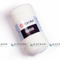 Трикотажна пряжа YarnArt "Ribbon / Рібон"  №752(молоко)