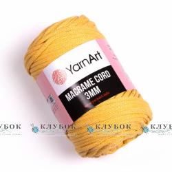 Трикотажная пряжа YarnArt _MACRAME CORD - Макраме Корд 3мм    №764(желтый)