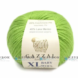 Пряжа напіввовна Gazzal "Baby Wool XL / Бебі Вул XL" Туреччина №821(яскраво зелений)