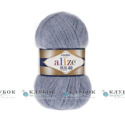 Пряжа Alize "Angora Real 40 / Ангора Реал 40" Туреччина №221(світлий джинс)
