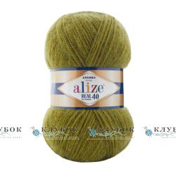 Пряжа Alize "Angora Real 40 / Ангора Реал 40" Туреччина №758(темна олива)