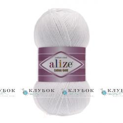 Пряжа Alize "Cotton Gold / Коттон Голд" Туреччина №55(білий)