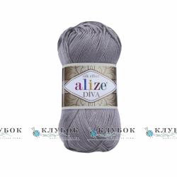 Пряжа Alize «Diva / Дива»   №348(темно сірий)