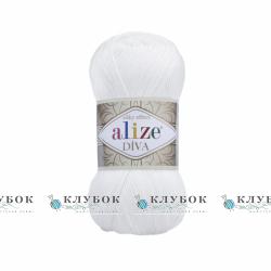 Пряжа Alize «Diva / Дива»   №55(білий)