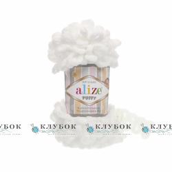 Плюшева пряжа Alize «Puffy / Пуффі»   №55(білий)