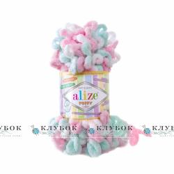 Плюшева пряжа Alize «Puffy color / Пуффі колор»  №6052