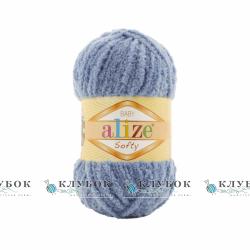 Плюшева пряжа Alize «Softy / Софті» №374(джинс)