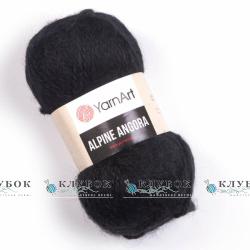 Пряжа напіввовна YarnArt "Alpine Angora / Альпін Ангора" Туреччина №331(чорний)