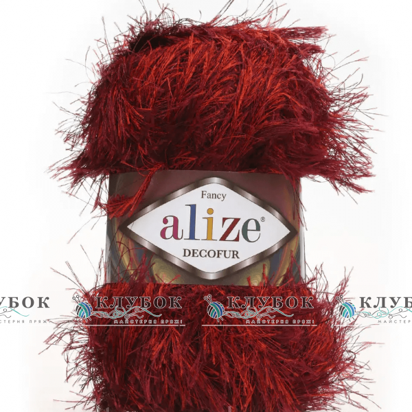 Пряжа Alize «Decofur / Декофур» Турция №1373(красный меланж)