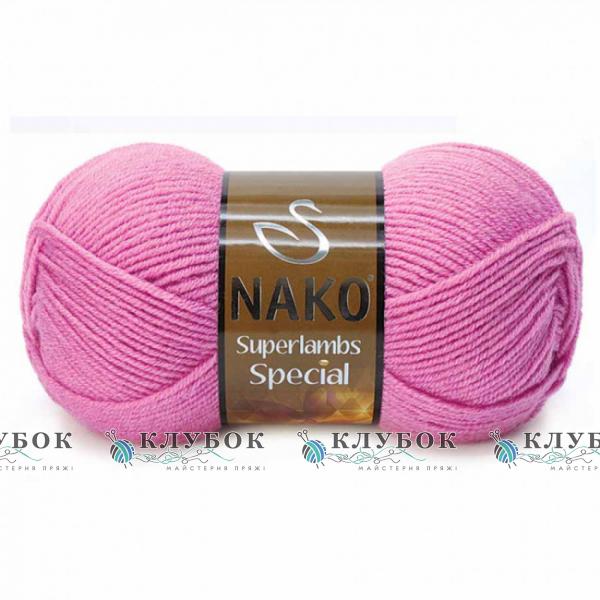 Пряжа напіввовна Nako «Superlambs Special / Суперлембс Спешл» Туреччина №2243(темно рожевий)