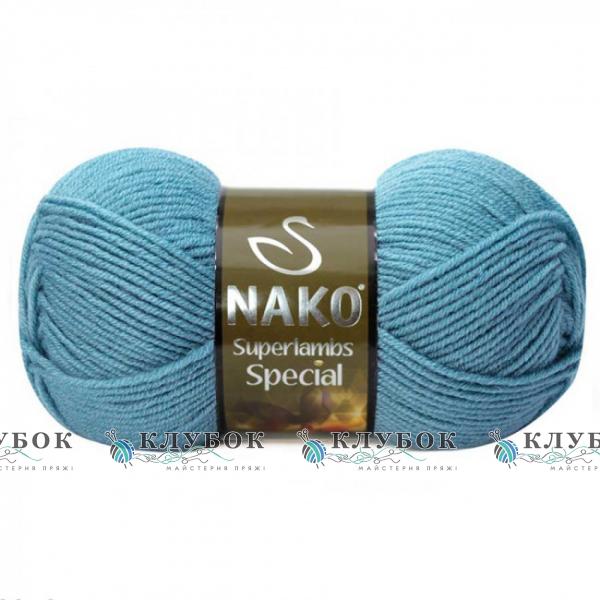 Пряжа напіввовна Nako «Superlambs Special / Суперлембс Спешл» Туреччина №313(блакитний каптан)