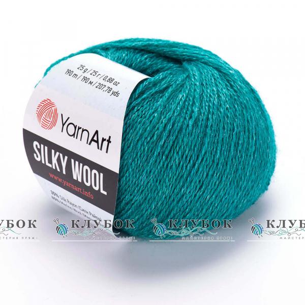Пряжа YarnArt « Silky Wool / Силки вул » Турция №339(изумруд)