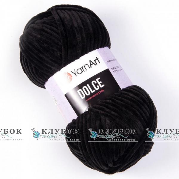 Плюшевая пряжа YarnArt «Dolce / Дольче» №742(черный)