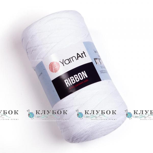 Трикотажная пряжа YarnArt «Ribbon / Рибон»  №751(белый)
