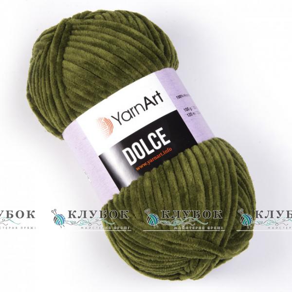 Плюшевая пряжа YarnArt «Dolce / Дольче» №772(хаки)