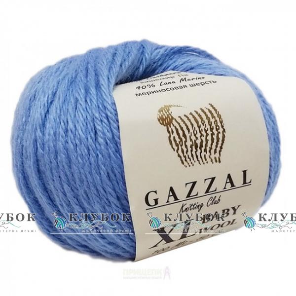 Пряжа полушерсть Gazzal «Baby Wool XL / Беби Вул XL» Турция № 813(голубой)