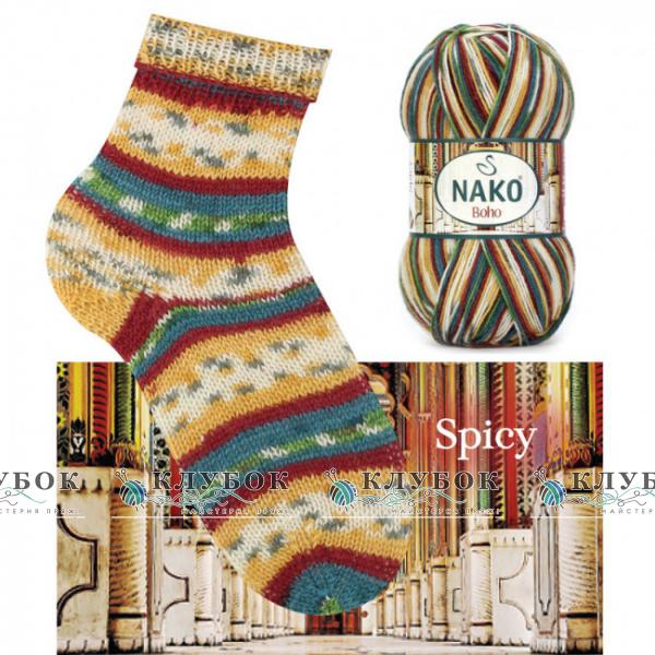 Пряжа для шкарпеток Nako «Boho / Бохо»  №82442
