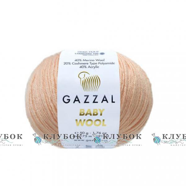 Пряжа Gazzal "Baby Wool / Бебі Вул" Туреччина №834(персик)
