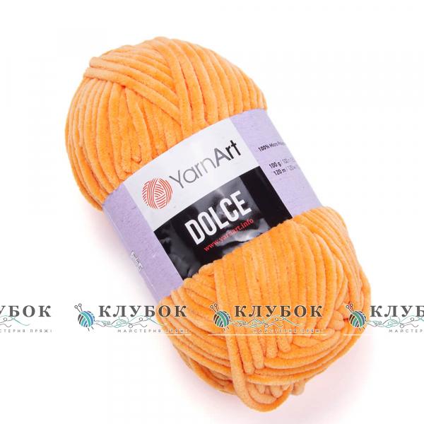 Плюшева пряжа YarnArt «Dolce / Дольче» №852(мандарин)