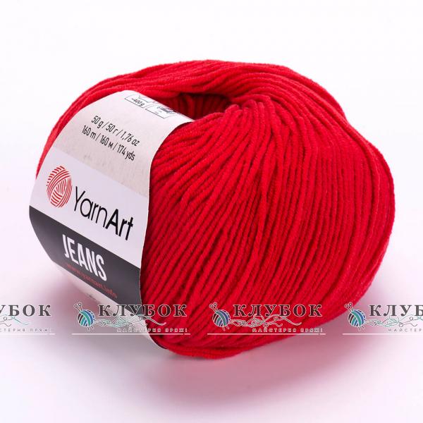 Пряжа YarnArt «Jeans / Джинс» Турция №90(красный)