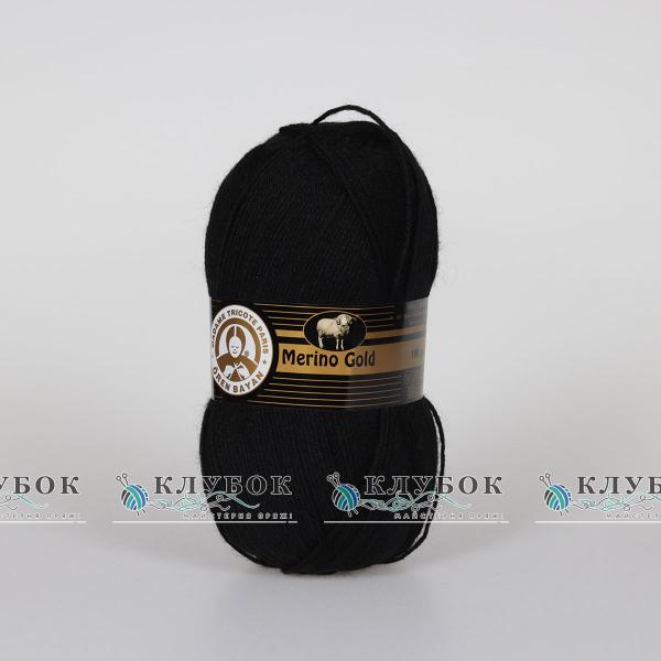 Пряжа напіввовна Madame Tricote "Merino Gold / Меріно Голд" Туреччина №999(чорний)