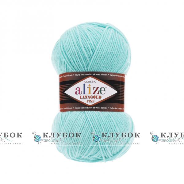 Пряжа полушерсть Alize «LanaGold Fine / ЛанаГолд Файн» Турция №462(бирюзовый)