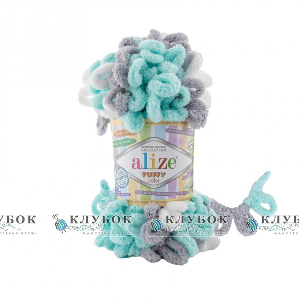 Плюшевая пряжа Alize «Puffycolor / Пуффи колор»№6408